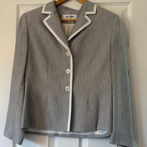 Suit Studio Grey Blazer with White Piping